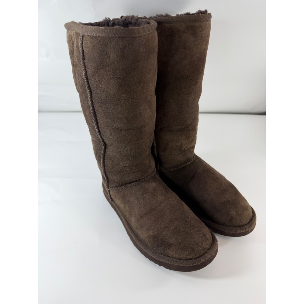 UGG Australia Classic Tall 5815 Chocolate Brown Suede Shearling Boots W7